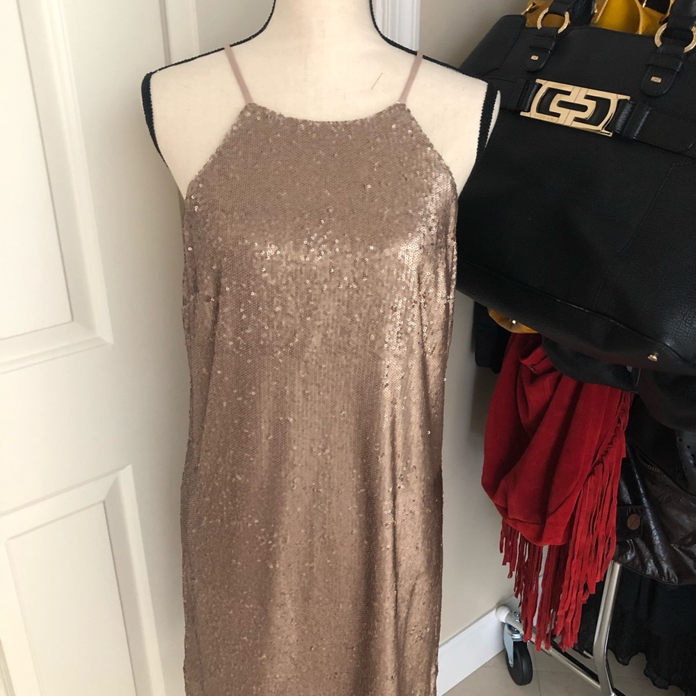 Haltson sequin gold dress